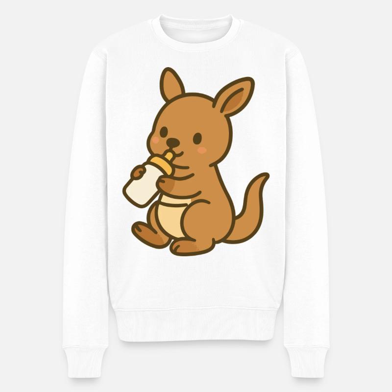 Milchzeit im Beutel - Männer Premium Bio Pullover - Weiß
