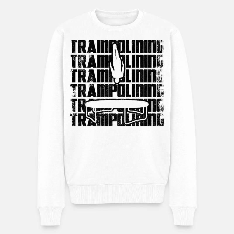 Trampolinist - Männer Premium Bio Pullover - Weiß