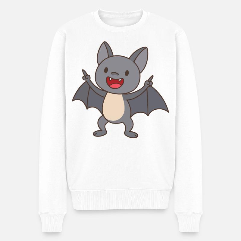 Happy Bat Baby - Männer Premium Bio Pullover - Weiß