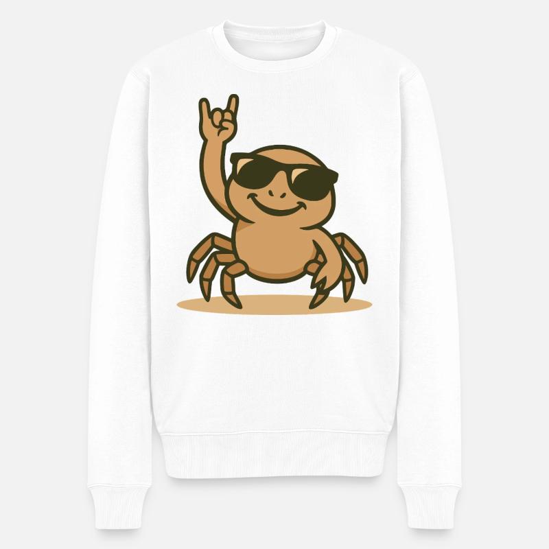 Crabby Rock Vibes - Männer Premium Bio Pullover - Weiß