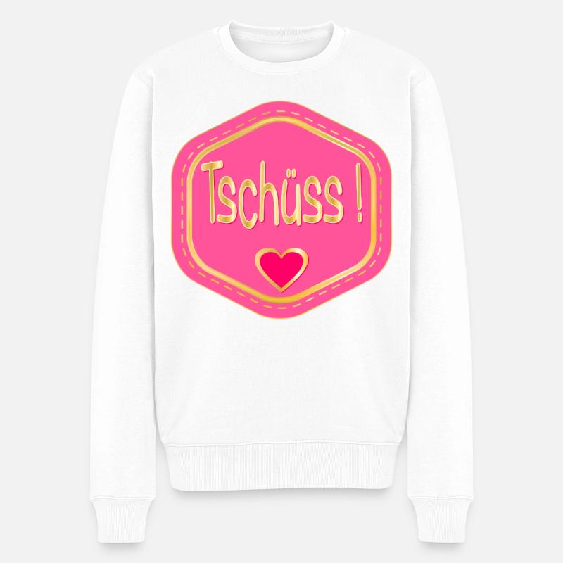 ABSCHIED TSCHÜSS HERZ - Männer Premium Bio Pullover - Weiß
