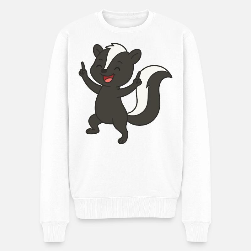 Happy Stinktierbaby - Männer Premium Bio Pullover - Weiß