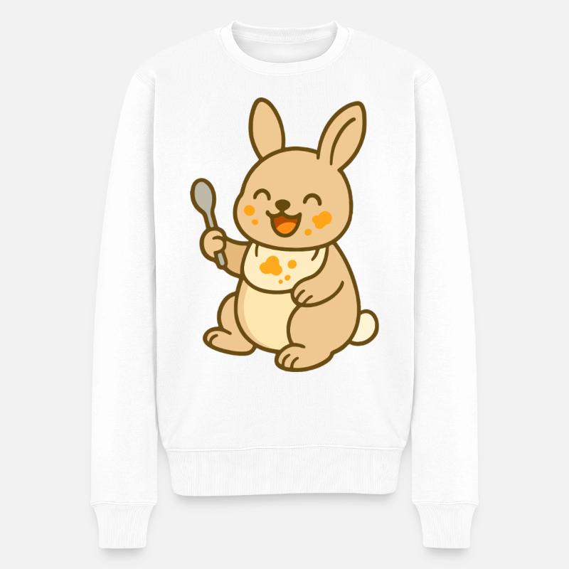 Alimentation de bébé petit lapin - Pull Premium bio Homme - blanc