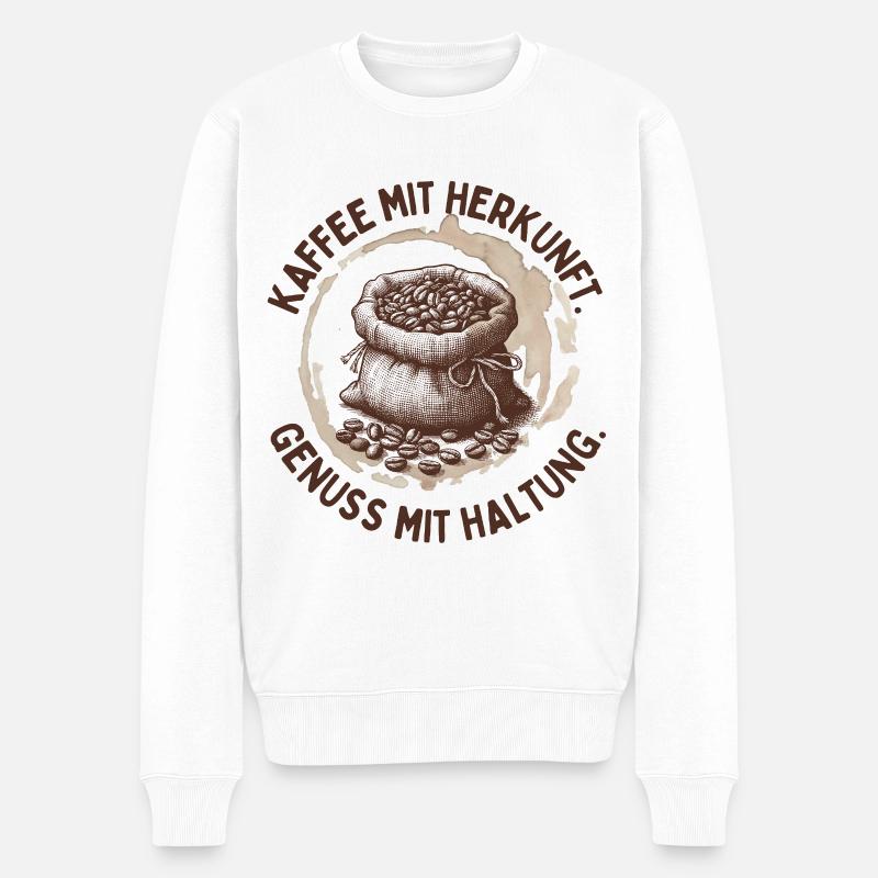 Café d’origine – plaisir avec attitude - Pull Premium bio Homme - blanc