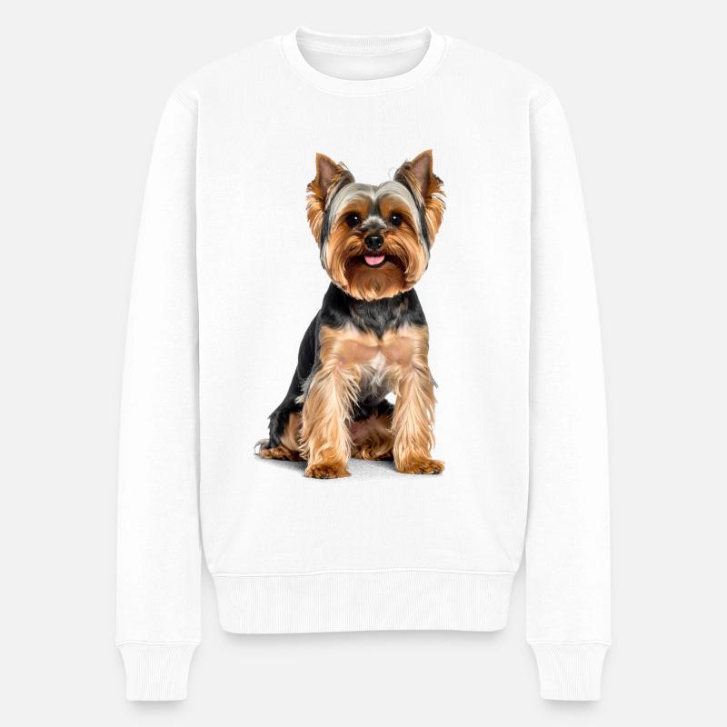 Yorkshire Terrier – Petit, mignon et plein de caractère ! - Pull Premium bio Homme - blanc