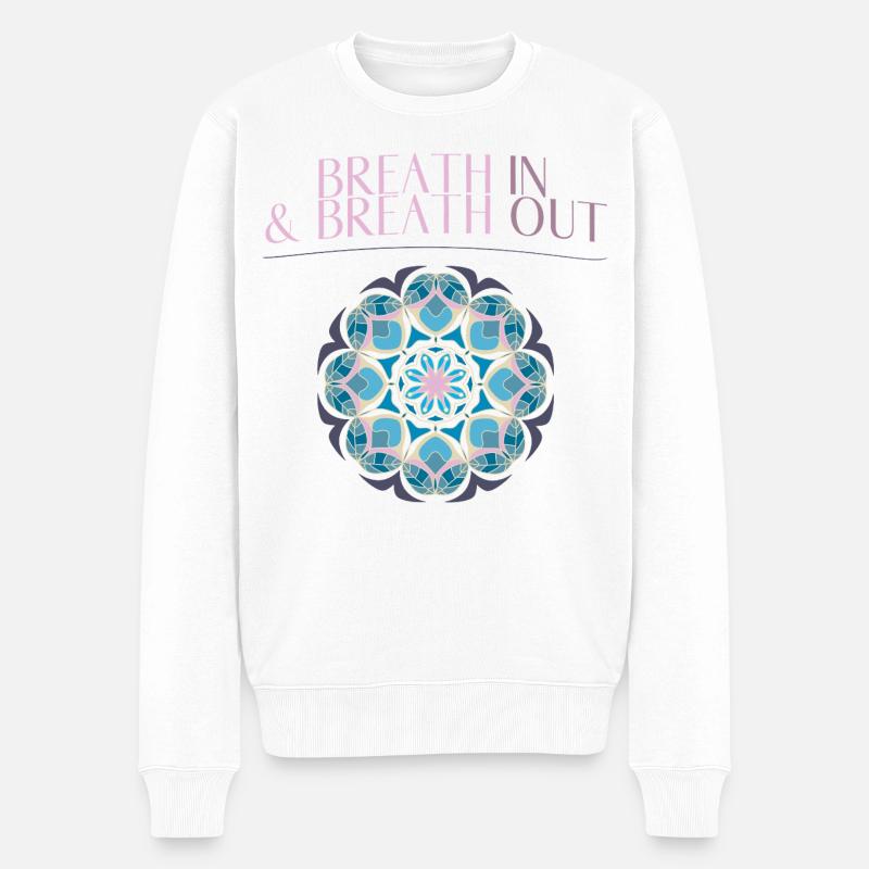 Yoga Mantra - Männer Premium Bio Pullover - Weiß
