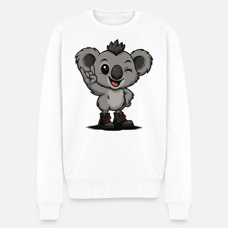 Koala Punk Héros - Pull Premium bio Homme - blanc