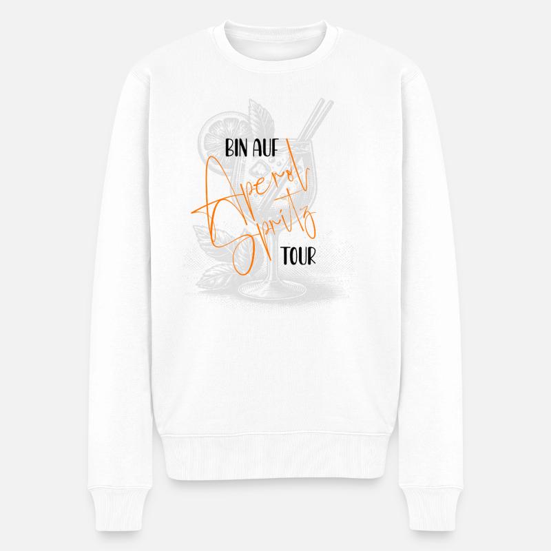 Bin auf Tour Spritz Spritztour trinken - Männer Premium Bio Pullover - Weiß