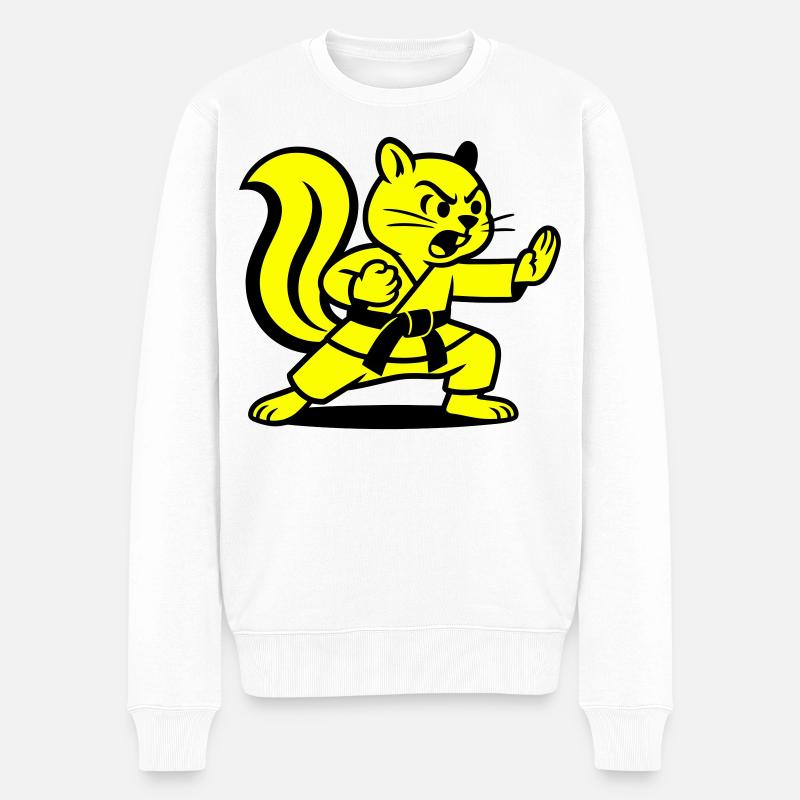 Karate Eichhörnchen! - Männer Premium Bio Pullover - Weiß