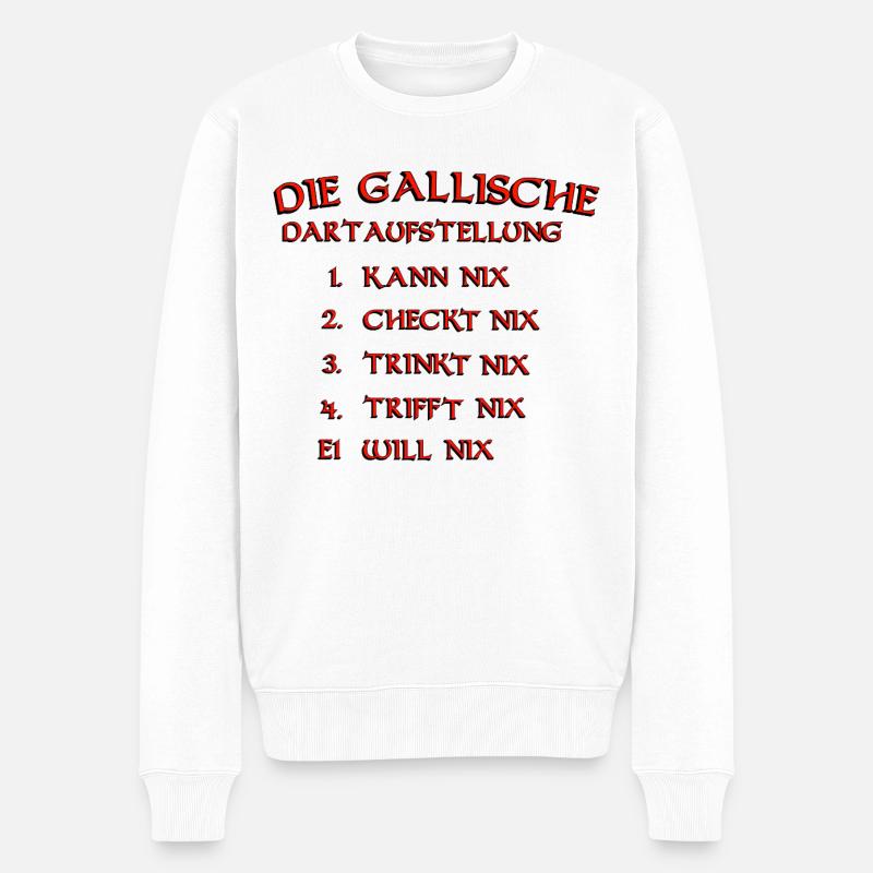 Die Gallische Dartaufstellung - Männer Premium Bio Pullover - Weiß
