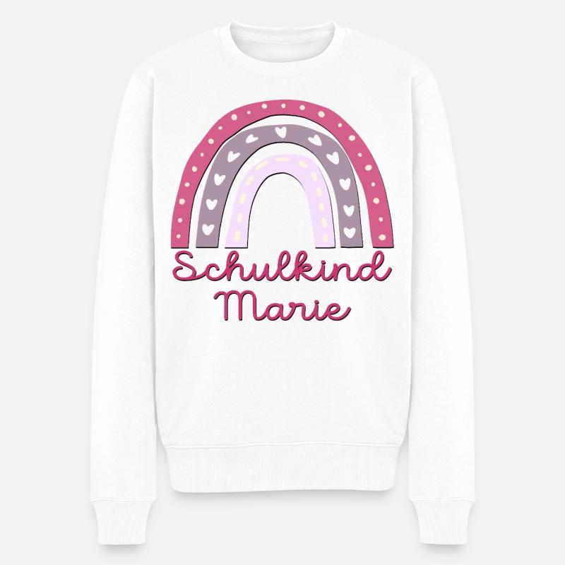 SCHULANFANG SCHULKIND MARIE - Männer Premium Bio Pullover - Weiß