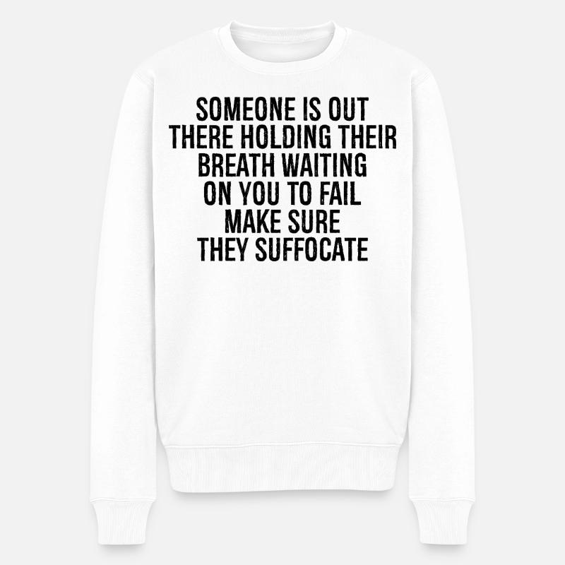 Quelqu’un retient son souffle Waiti - Pull Premium bio Homme - blanc