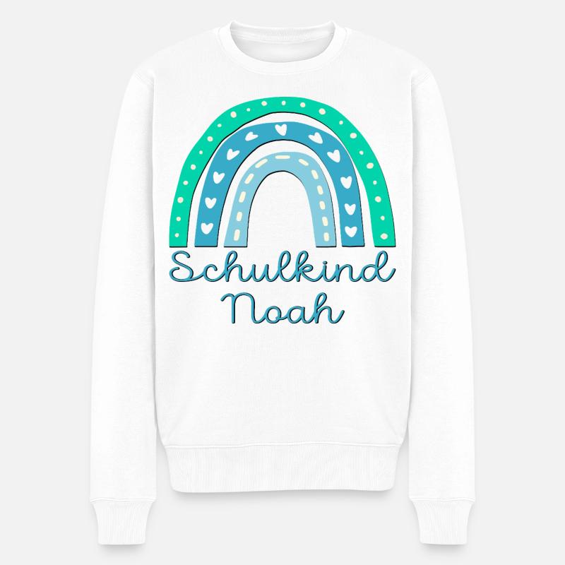 SCHULANFANG SCHULKIND NOAH - Männer Premium Bio Pullover - Weiß
