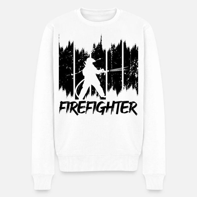 Feuerwehrmann - Männer Premium Bio Pullover - Weiß