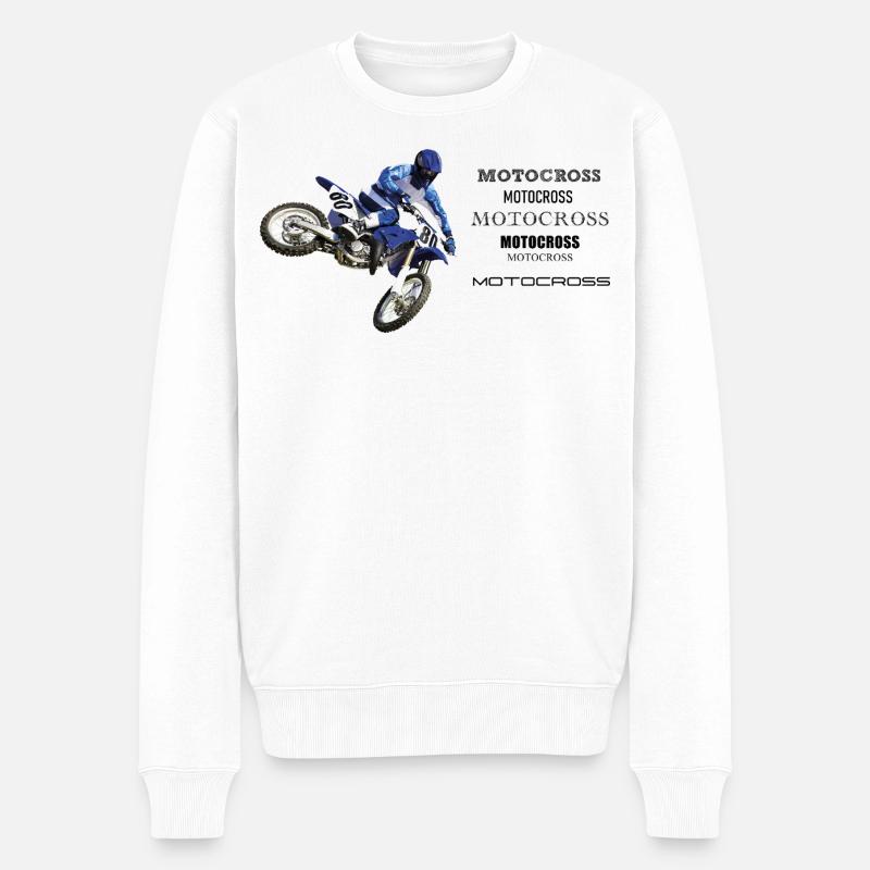 Motocross - Männer Premium Bio Pullover - Weiß