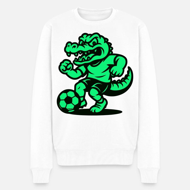 Fußball Kroko - Männer Premium Bio Pullover - Weiß