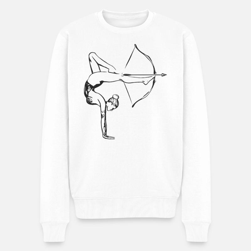 Ziel im Gleichgewicht - Männer Premium Bio Pullover - Weiß