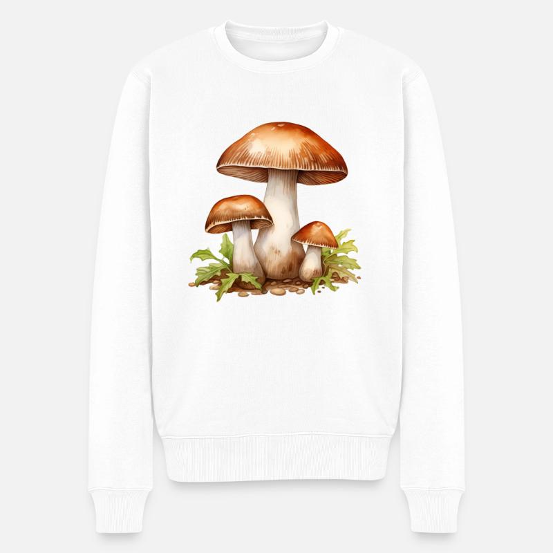 Pilzwald-Pendel - Männer Premium Bio Pullover - Weiß