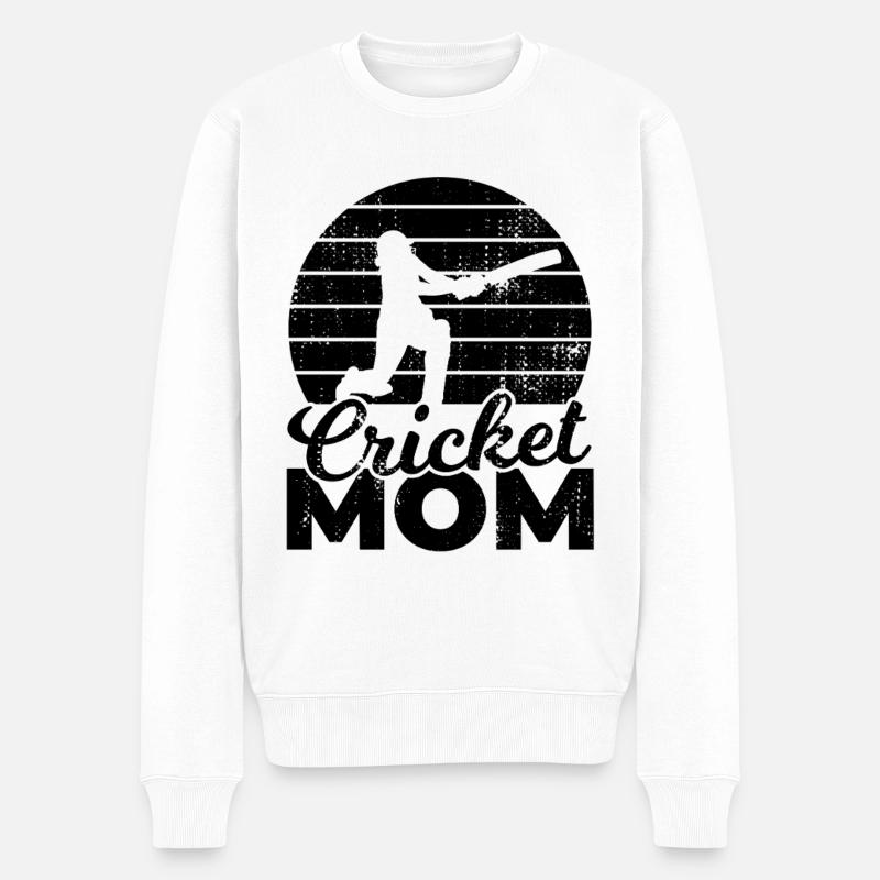 Kricket Mutter - Männer Premium Bio Pullover - Weiß