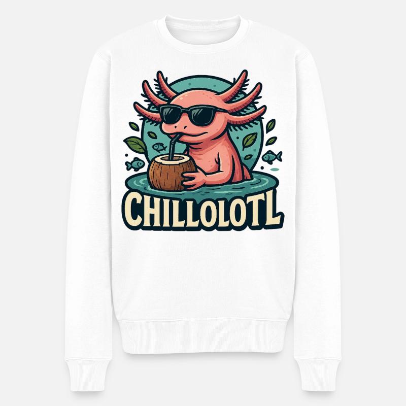 Chillolotl – Einfach mal abtauchen - Männer Premium Bio Pullover - Weiß