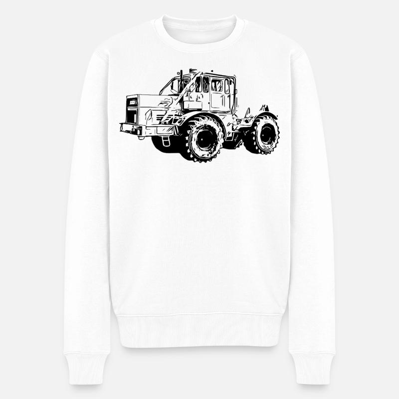 Kraftmaschine K700 Traktor - Männer Premium Bio Pullover - Weiß