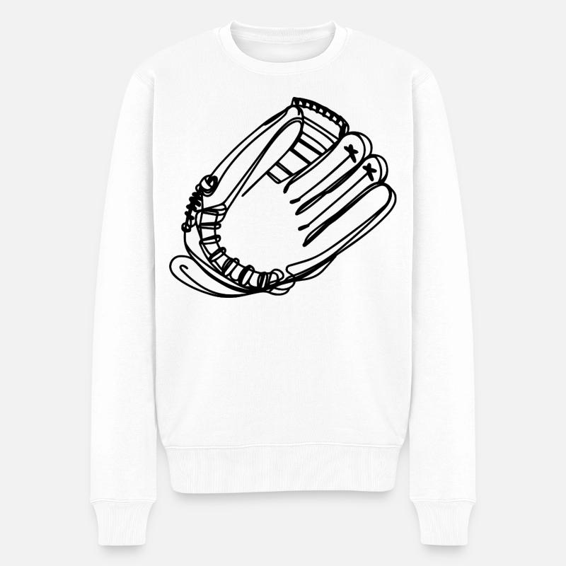 Dessin de gant de baseball - Pull Premium bio Homme - blanc