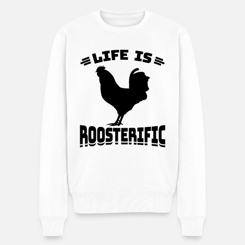 Lustige Bauernwitze - Männer Premium Bio Pullover - Weiß