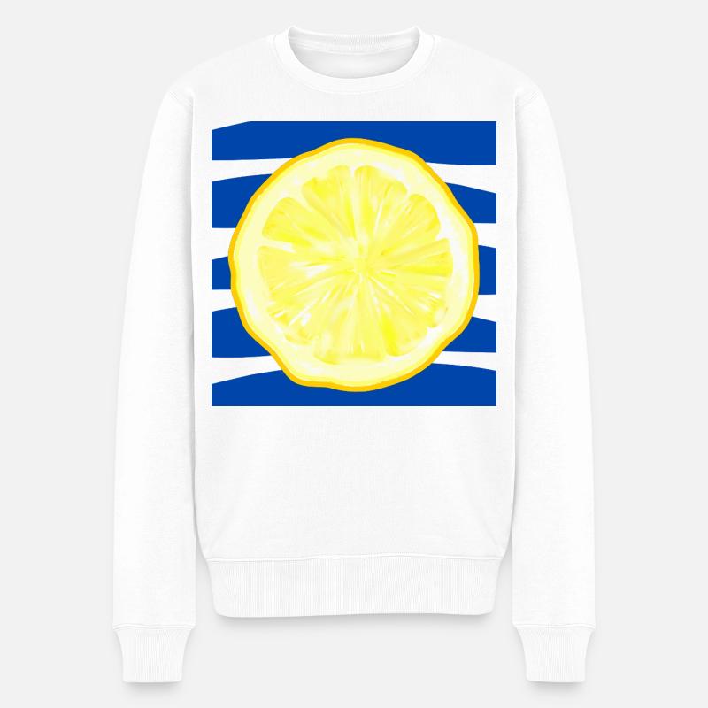 FRUITS D’ÉTÉ, CITRONS, MER - Pull Premium bio Homme - blanc