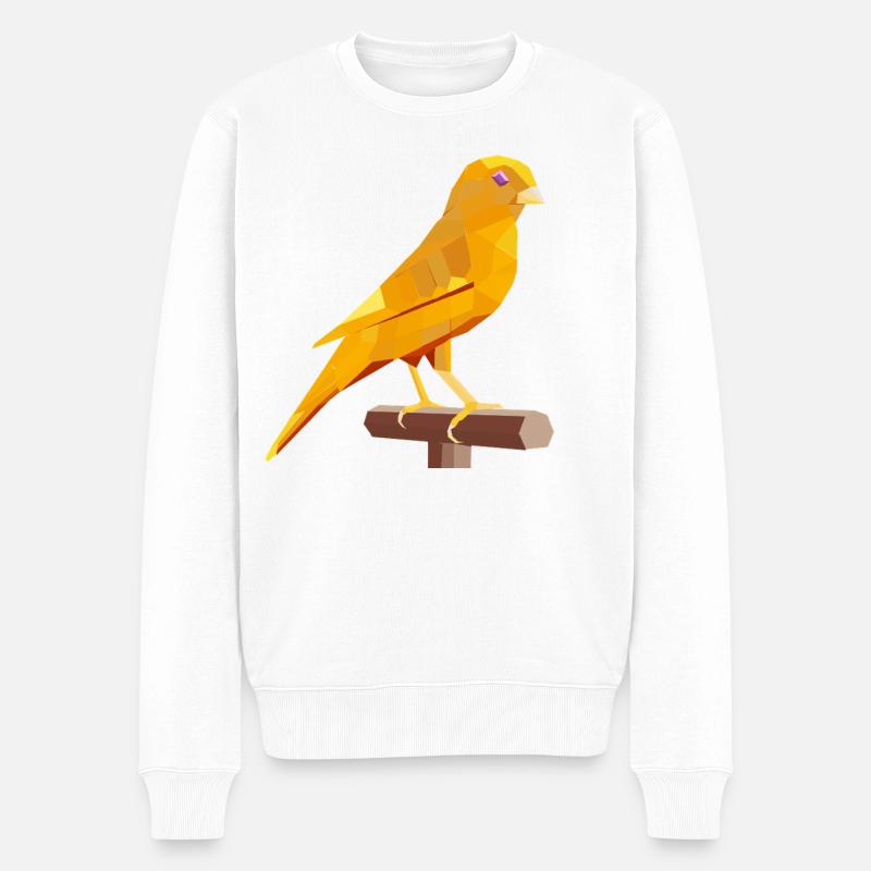 Canari géométrique doré – Inspiré par le jaspe - Pull Premium bio Homme - blanc