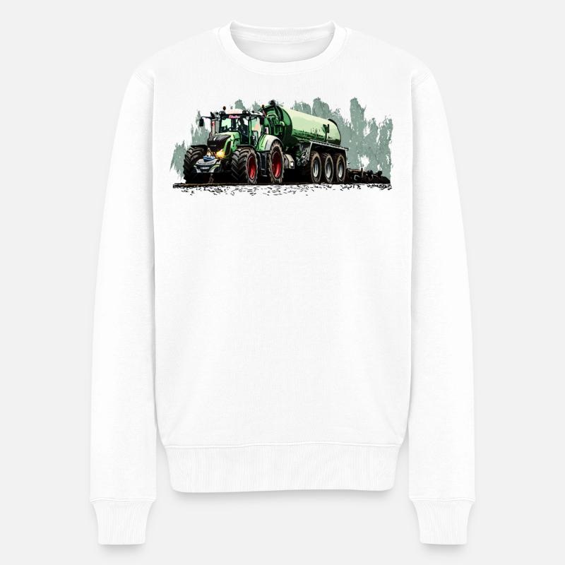 Schwergewicht auf vier Rädern - Männer Premium Bio Pullover - Weiß