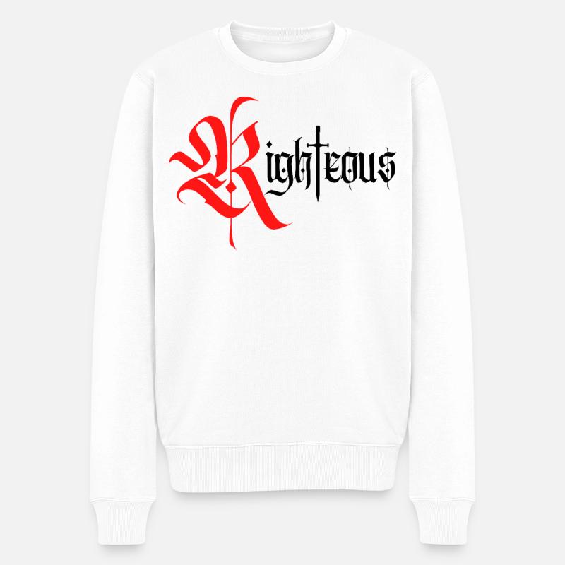 Conception gothique vertueuse avec épée - Pull Premium bio Homme - blanc