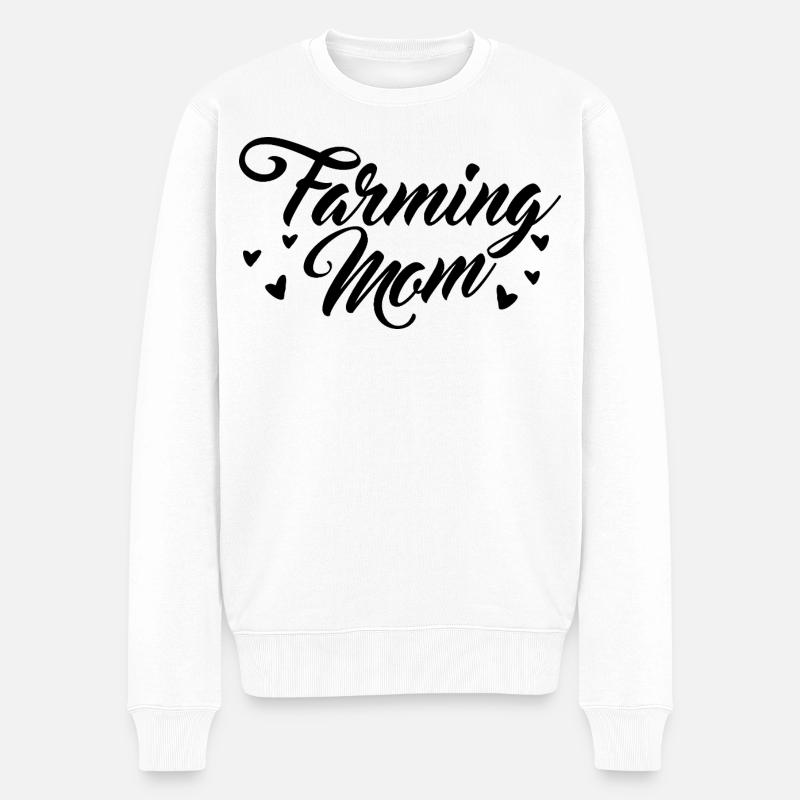 Bauernhof Mutter - Männer Premium Bio Pullover - Weiß