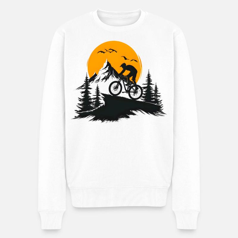 Mountainbike - Männer Premium Bio Pullover - Weiß