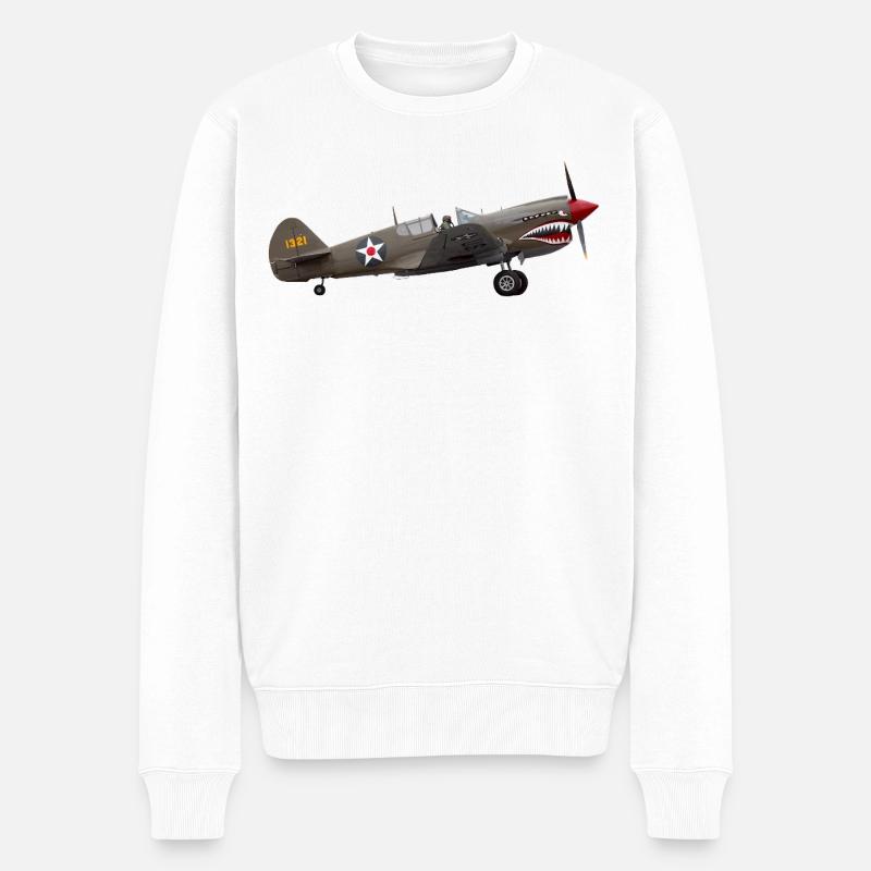 P-40 Warhawk - Männer Premium Bio Pullover - Weiß