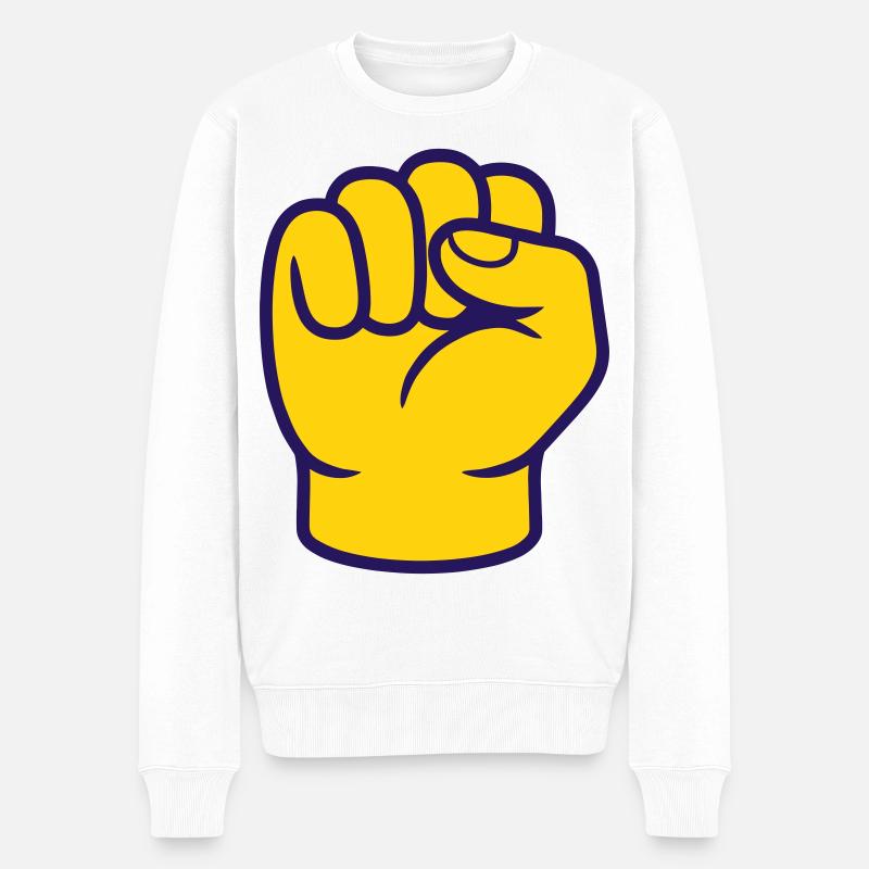 Faust/ Solidarität - Männer Premium Bio Pullover - Weiß