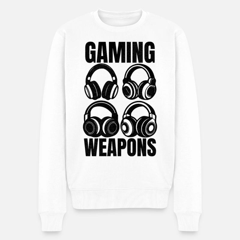 gaming weapons - Männer Premium Bio Pullover - Weiß