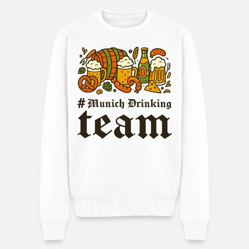 Münchner Biergarten Fest Design - Männer Premium Bio Pullover - Weiß