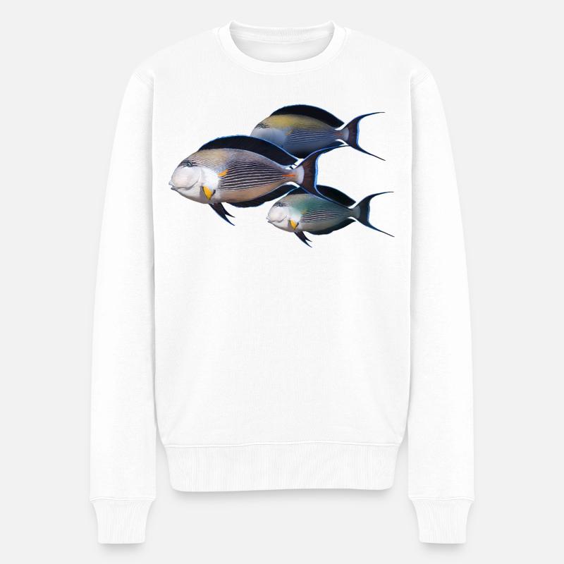 Fisch - Männer Premium Bio Pullover - Weiß