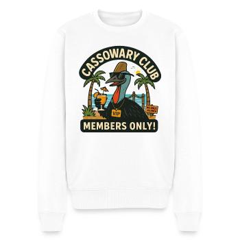 Australia Beach Cassowary Club Members Only  - Men's Premium Organic Jumper - white - Front - Thijin (182cm)