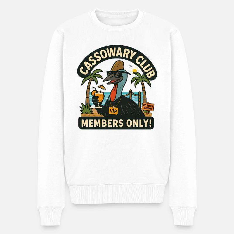 Australia Beach Cassowary Club Members Only  - Men's Premium Organic Jumper - white