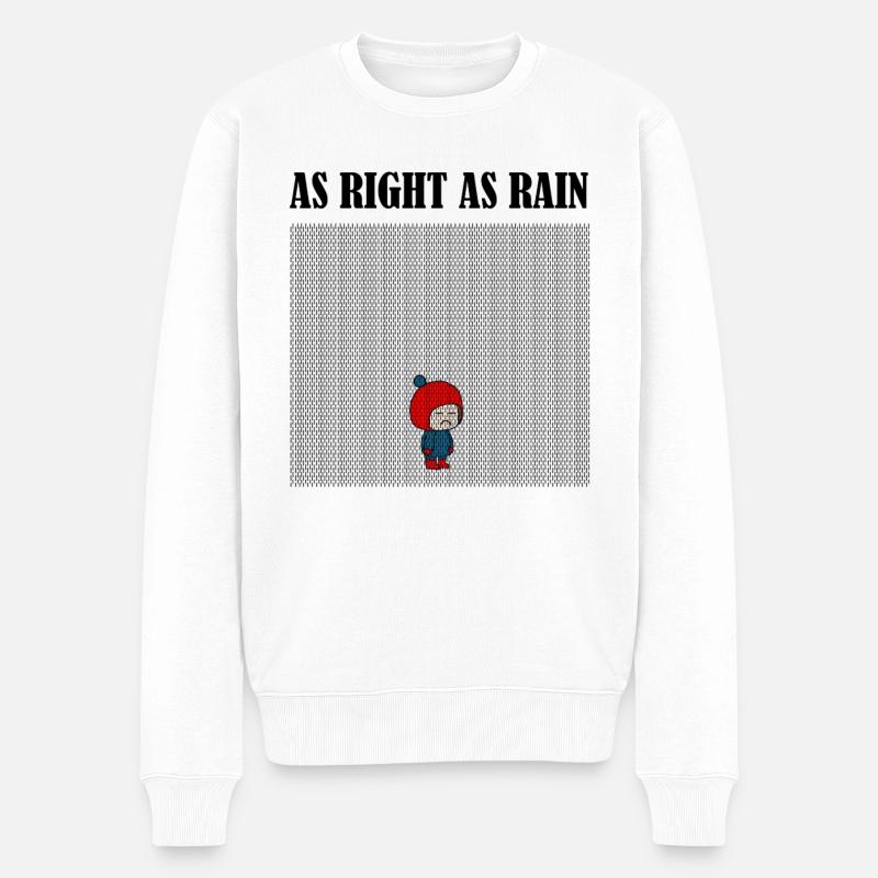 As_right_as_rain_black - Pull Premium bio Homme - blanc