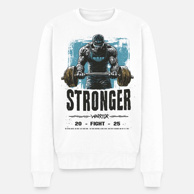 Stronger - Männer Premium Bio Pullover - Weiß