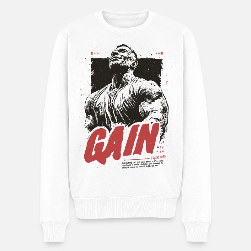 Kampfgeist  - Männer Premium Bio Pullover - Weiß