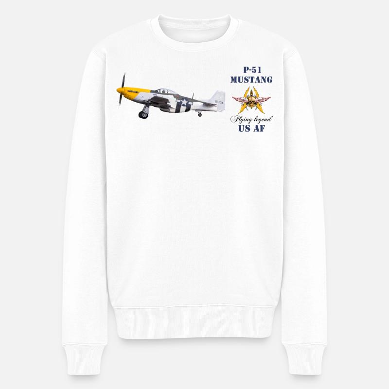 P-51 - Männer Premium Bio Pullover - Weiß