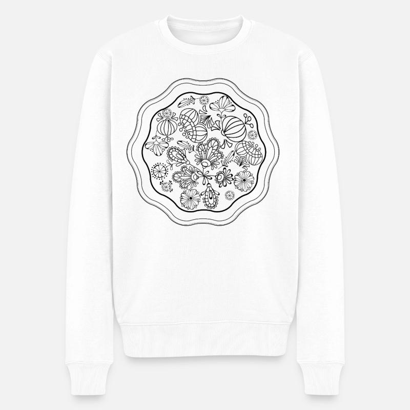 Abstrait Neon Line Cut - Pull Premium bio Homme - blanc