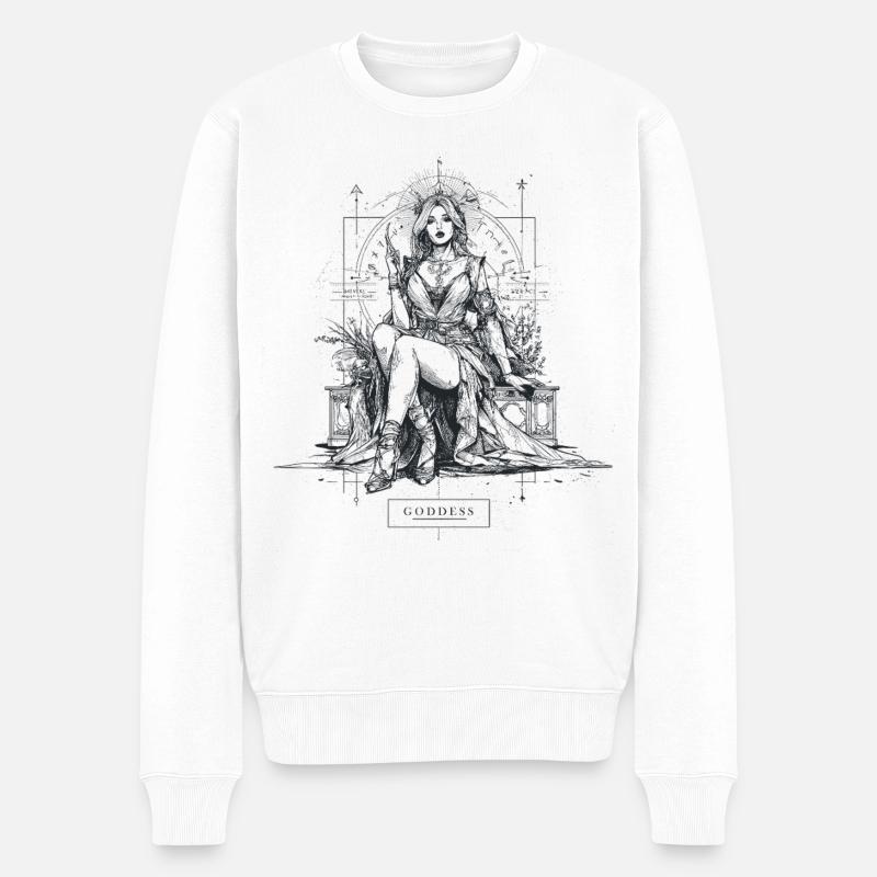 Goddess_Girl - Männer Premium Bio Pullover - Weiß