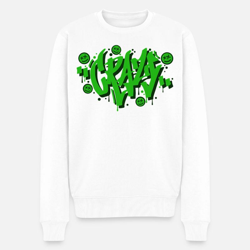 Conception de lettres graffiti folles - Pull Premium bio Homme - blanc