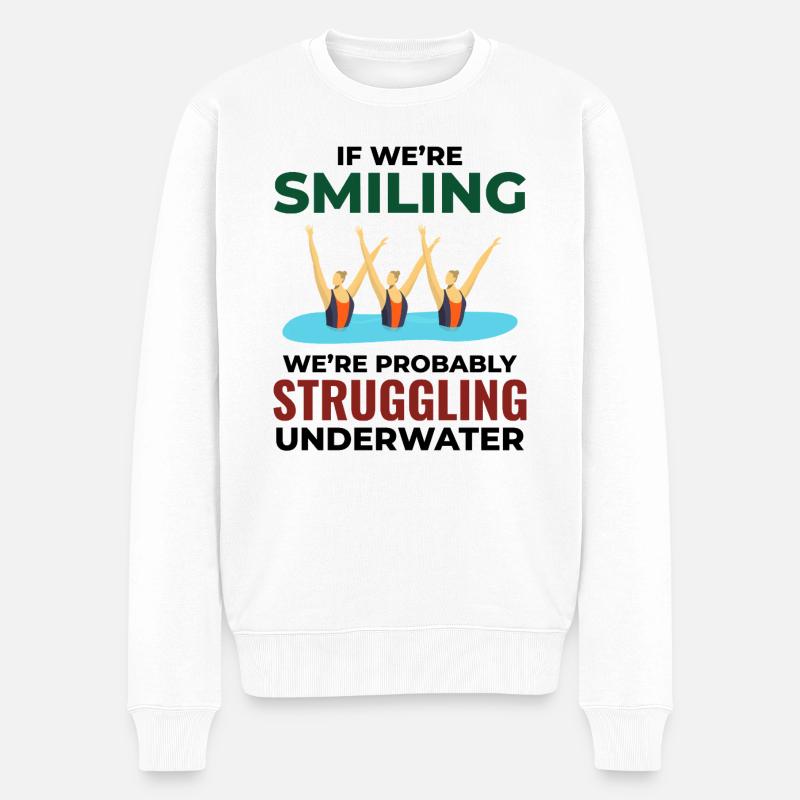 Synchronschwimmen Wassergymnastik - Männer Premium Bio Pullover - Weiß