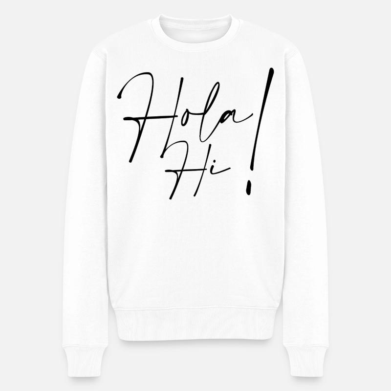 Hallo Hi - Männer Premium Bio Pullover - Weiß