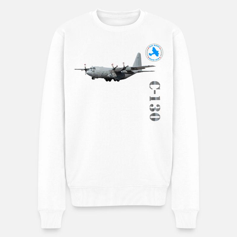 Hercules C-130 - Männer Premium Bio Pullover - Weiß